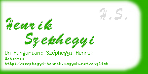 henrik szephegyi business card