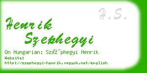 henrik szephegyi business card